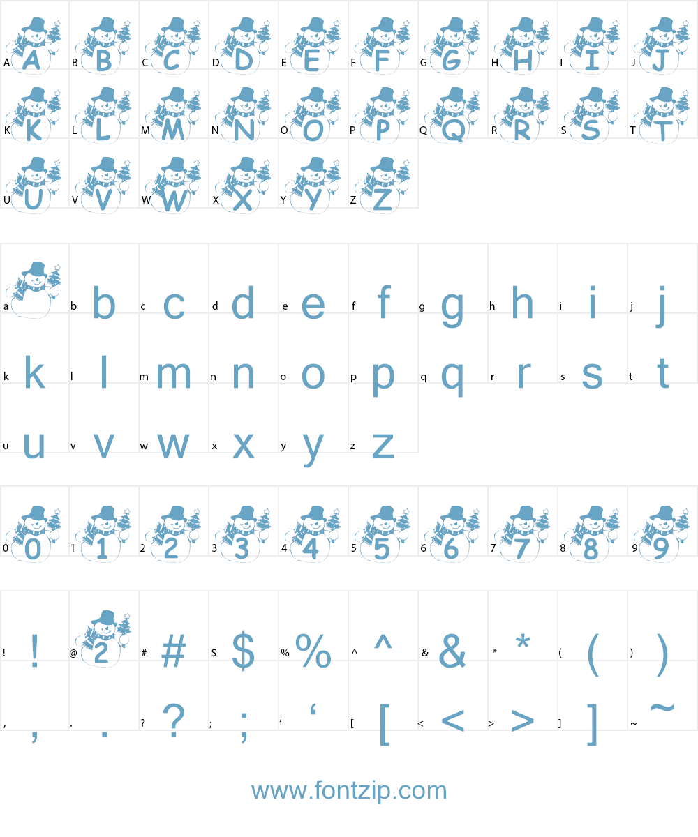 Summer's Snowman Font Character